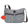Image de kipling Sac à épaule bandoulière noir bleu clair pour femme Basic Print Izellah Crossbody Abstract Print M 268427