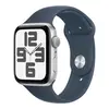Image de Apple Watch SE GPS (2023) (Argent - Bracelet Sport Band Bleu orage) - 44 mm - Taille M/L