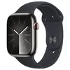 Image de Apple Watch Series 9 GPS + Cellular - Acier Inoxydable Graphite - Bracelet Sport Band Minuit - 45 mm - Taille S/M