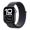 Image de Apple Watch Series 10 GPS - Aluminium Noir - Bracelet Sport Textile Encre Violette - 42 mm