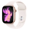 Image de Apple Watch Series 11 GPS + Cellular - Aluminium Or rose - Bracelet Sport Noir - 42 mm - Taille S/M