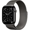 Image de Apple Watch Series 11 GPS + Cellular - 46mm - Boîtier Slate Titanium - Bracelet Slate Milanese Loop - S/M