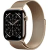 Image de Apple Watch Series 11 GPS + Cellular - 46mm - Boîtier Gold Titanium - Bracelet Gold Milanese Loop - S/M