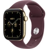 Image de Apple Watch Series 12 GPS + Cellular 42 mm Titane Or brillant Bracelet Sport Bordeaux M/L