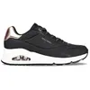 Image de Chaussure pour Femme - SKECHERS Uno - Shimmer Away - Noir - Lacets - Talon Plat