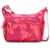Image de Sac bandoulière - KIPLING - Gabbie - Coral Print (rose) - Fermeture zippée - Bandoulière réglable 129 cm
