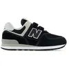 Image de Chaussures mixtes pour enfant - NEW BALANCE - 574 PV574EVB - Noir - Lacets - Dessus textile