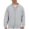 Image de New Balance Sweat à Capuche et Zip pour Homme Stacked Logo Gris MJ41501AG