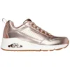 Image de Baskets - SKECHERS - UNO METALLIXS - Or - Talon plat - Lacets - Mixte