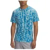 Image de Tee-shirt - UNDER ARMOUR - LAUNCH PRINTED SS - Bleu - Nylon respirant - Anti-odeurs