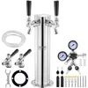 Image de Kit Colonne à Bière 2 Robinets-VEVOR-Acier Inoxydable-Double Jauge W218-Coupleur de Fût Système S-Bar-Restaurant-Maison