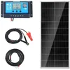 Image de Panneau Solaire Portable - VEVOR - Kit de Panneau Solaire Monocristallin 100 W 12 V et Contrôleur de Charge