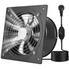 Image de Ventilateur Extraction Mural 254 cm-VEVOR-Ventilateur Extracteur 1678 m³/h Extracteur dAir pour Grenier Garage Sous-sol-Noir