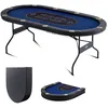 Image de Table de Poker Pliable 214 cm-VEVOR-Table de Casino Blackjack Texas Holdem-avec Rails Rembourrés et Porte-Gobelets