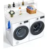 Image de Comptoir pour Lave-linge et Sèche-linge-VEVOR-Étagère à 2 Niveaux-Surface de Comptoir en Bois avec Coussinets Antidérapants