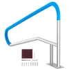 Image de Rampe de Piscine-VEVOR-1420 x 945 x 100 mm-Barre dappui Antirouille avec Couvercle de Poignée et Accessoires-Blanc Argenté