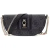 Image de GUESS Sac à épaule bandoulière gris foncé noir pour femme - Erenia Convertible Crossbody Flap Coal Logo 325151