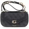Image de GUESS Sac à épaule gris foncé noir pour femme - Dea Crossbody Flap Coal Logo 325011