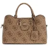 Image de GUESS Sac à épaule bandoulière brun clair marron pour femme - Janie Logo Girlfriend Satchel Latte Logo 338896