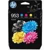 Image de HP 953 Pack de 4 cartouches dencre noire cyan jaune et magenta authentiques (6ZC69AE) - Pour HP OfficeJet Pro 7700/8200/8700