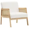Image de Fauteuil en cannage et tissu bouclé beige - Mani