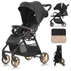 Image de Poussette bébé citadine ultra compacte KITYTETY - De 0-36 mois - EN1888 - Dossier réglable lucarne visuelle Pliage facile - Noir