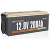 Image de Power Queen Batterie Lithium LiFePO4 12V 200Ah 2560Wh avec BMS 100A pour Camping-car Caravane Voyage Marine Système Solaire