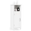 Image de COSTWAY Armoire de Rangement pour Salle de Bain avec Etagère Réglable en Hauteur et 1 Porte Organisateur de Rangement en Bois