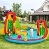 Image de COSTWAY Château Gonflable pour 3 Enfants avec 2 ToboggansBassin dEclaboussementCanon à Eau Charge Max 160KG Souffleur Non-inclus