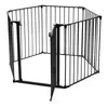 Image de 6 panneaux Barrière de Sécurité enfant multi-fonction en FerGrille de Protection Extensible pour Bébé Animaux Cheminée Escalier