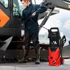 Image de DREAMADE Nettoyage Haute Pression avec 2 roues 140 bar 1400w 5.01 L / min 5M câble Manche ergonomique accessoires rouge