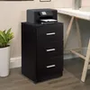 Image de COSTWAY Caisson de Bureau Meuble de Rangement avec 3 Tiroirs pour LettreDossiers et Documents Noir