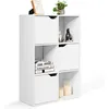 Image de Bibliothèque Meuble de Rangement à 3 Niveaux 60x29x90CM avec 6 Compartiments et 3 Portes de GOPLUS
