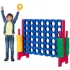 Image de COSTWAY Jeux de Puissance 4 Géant Jeux de Société pour Familles en Ligne avec 42 Anneaux et Curseurs pour Redémarrage Rapide Rouge