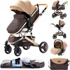 Image de Poussette 3 en 1 Bébé Combinée Siège-Auto Nacelle Trio Réversible Réglable Haute Qualité Roues increvables Canne.