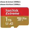 Image de SANDISK Carte mémoire Micro SDXC flash SanDisk Extreme 1 To Class10 A2 V30 U3 vitesse 190/130Mb/s
