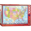 Image de Puzzle Carte des États-Unis - Eurographics - 1000 pièces - Rouge - Multicolore - Adulte - Mixte
