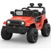 Image de Voiture Electrique pour Enfants Véhicules Camion 12V 5 Km-h MP3 LED TélécommandéeSuspension à Ressort 2 Vitesses-Rouge