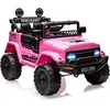 Image de Voiture Electrique pour Enfants 12V Camion Electrique pour Enfants avec Suspension à Ressort Télécommande LED 3 Vitesses Rose