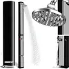 Image de Douche solaire extérieure de camping avec Robinet supplémentaire housse de protection-Thermomètre intégré 60°C Noir-argent