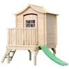 Image de Maisonnette en bois avec toboggan - TIMBELA M550A - 175x146xH212cm/1.1m2