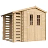 Image de Abri de jardin en bois 353 m² + Bûcher 097 m² TIMBELA - 206x272 cm - Pin / épicéa - Ep. 19 mm - M386C