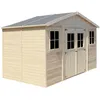 Image de Abri de jardin en bois 7.98 m² TIMBELA - 418x220 cm - Plancher NON inclus - Ep.17 mm - Construction de Panneaux - M332