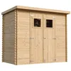 Image de Abri de jardin en bois 2.63 m² - Ep. 19 mm - 239x142 cm - AVEC SOL TRAITÉ - Timbela M310+M310G