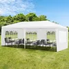 Image de COSTWAY Tonnelle de Jardin Imperméable 3x6M-4 Parois Amovibles-Fenêtre Transparente-2 Entrées de Porte-FêtesMariageBBQ de Plage