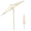 Image de COSTWAY Parasol Inclinable Ø3m Toile Polyester Imperméable avec Cordon de Serrage 8 Baleines Ventilation pour Jardin Cour Café Beige