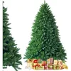 Image de COSTWAY Sapin de Noël Artificiel 225cm 1968 Branches Matériel PVC Arbre de Noël avec Socle en Métal Décoration de Noël