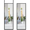 Image de COSTWAY Miroir Mural Miroir Porte Suspendu HD avec Crochets de Suspension Réglables en Hauteur pour Chambre Salon et Entrée Noir