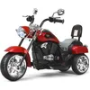 Image de COSTWAY Moto Électrique 6V pour Enfants Scooter avec 3 Roues Effet Sonore et Lumineux 3Km/h Max 3 Ans + Style de Chopper Rouge