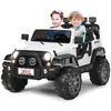 Image de DREAMADE 4x4 Voiture Électrique Enfant 2Places Véhicule Électrique avec Télécommande LED Musique USB Coffre de RangementBlanc